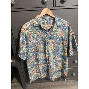 Vintage Ke Nui Surgers Bikini Waves Mens XL Hawaiian shirt USA Made